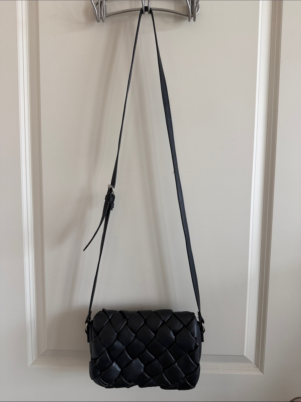 Black Woven Crossbody Bag